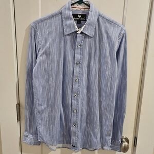 Buttercloth Long-Sleeve Button-Down Collared Shirt - Light Blue - Size Small